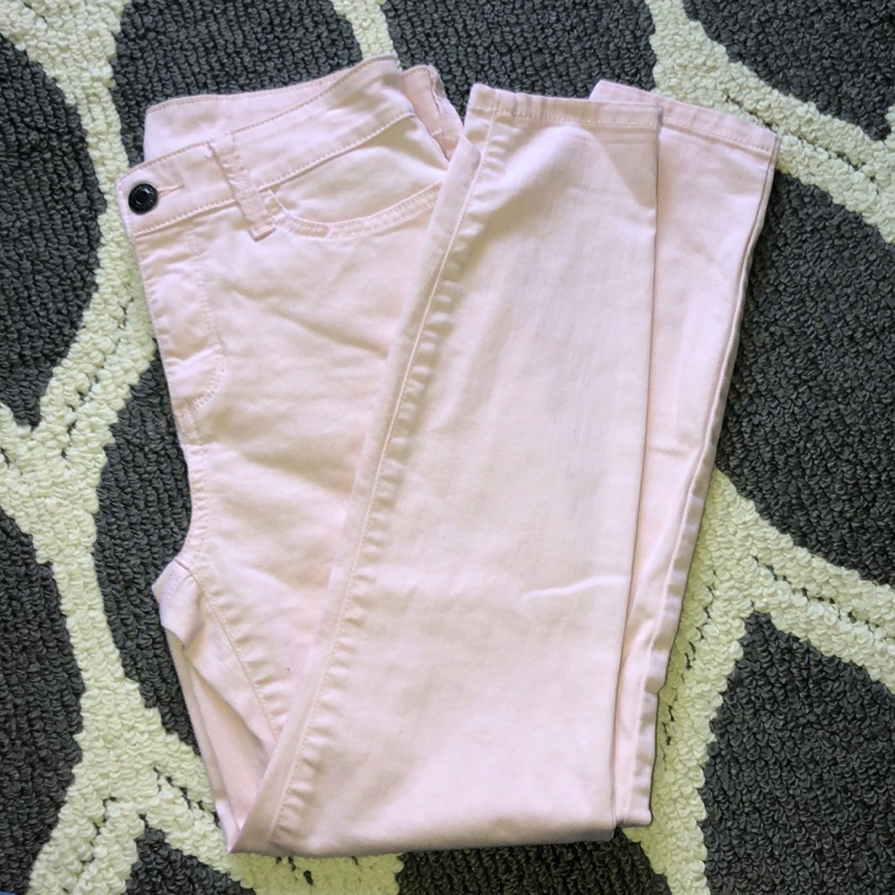 Light pink skinny leg jeans